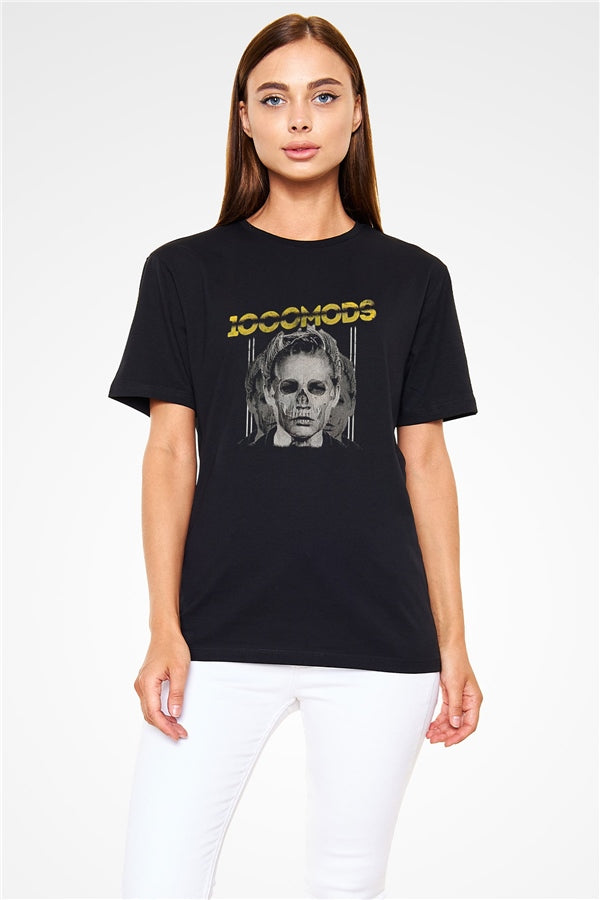 1000mods Printed Unisex Black T-Shirt