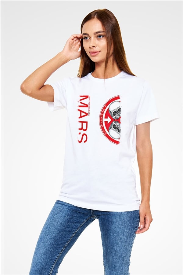30 Seconds To Mars Printed Unisex White T-Shirt