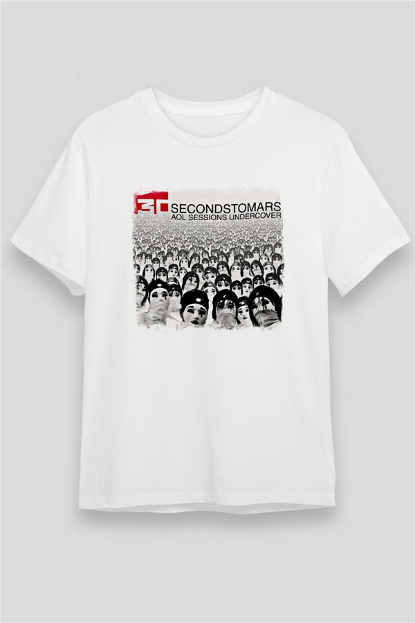 30 Seconds To Mars Printed Unisex White T-Shirt