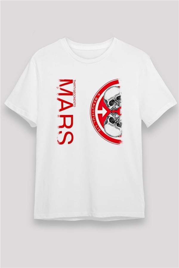 30 Seconds To Mars Printed Unisex White T-Shirt