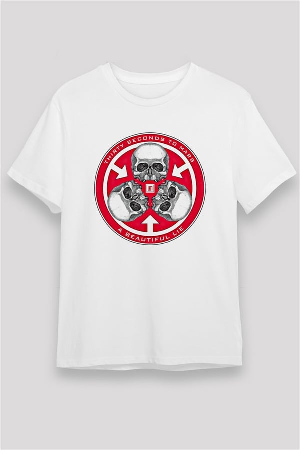 30 Seconds To Mars Printed Unisex White T-Shirt