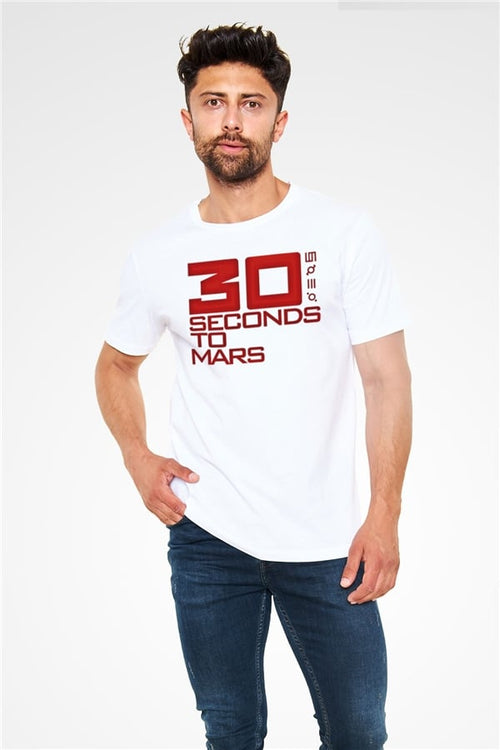 30 Seconds To Mars Printed Unisex White T-Shirt