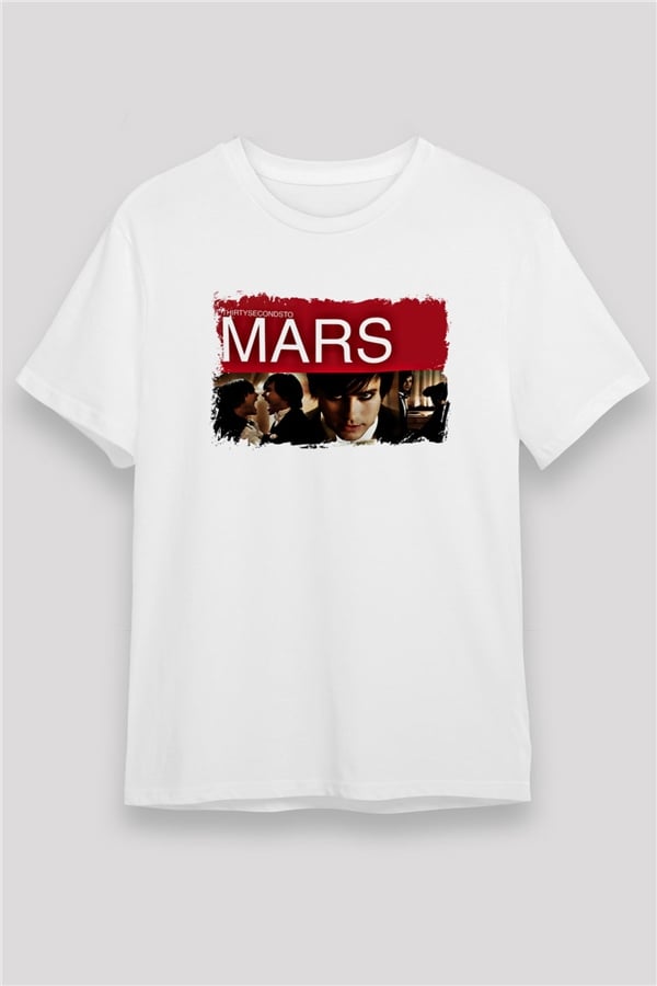 30 Seconds To Mars Printed Unisex White T-Shirt