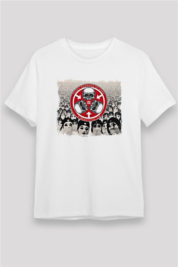 30 Seconds To Mars Printed Unisex White T-Shirt