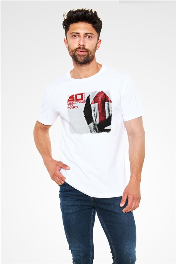 30 Seconds To Mars Printed Unisex White T-Shirt