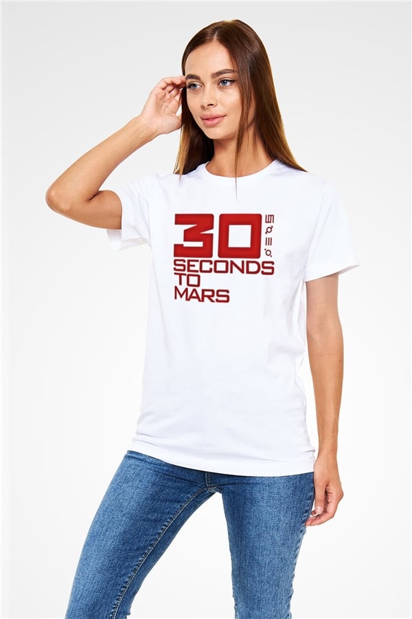 30 Seconds To Mars Printed Unisex White T-Shirt
