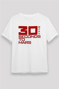 30 Seconds To Mars Printed Unisex White T-Shirt