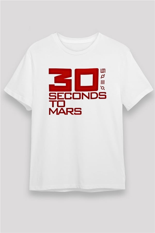 30 Seconds To Mars Printed Unisex White T-Shirt