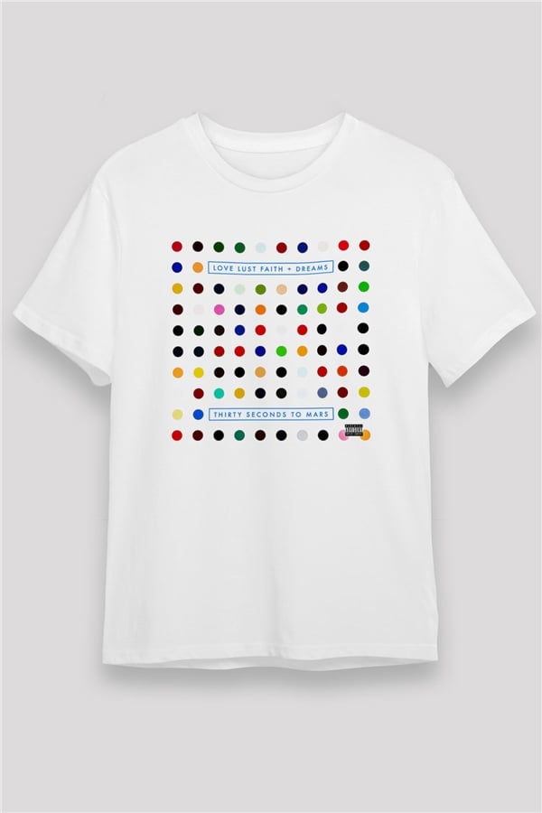 30 Seconds To Mars Printed Unisex White T-Shirt