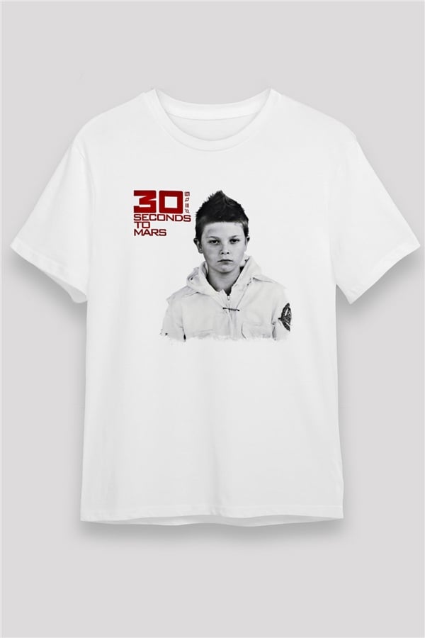30 Seconds To Mars Printed Unisex White T-Shirt
