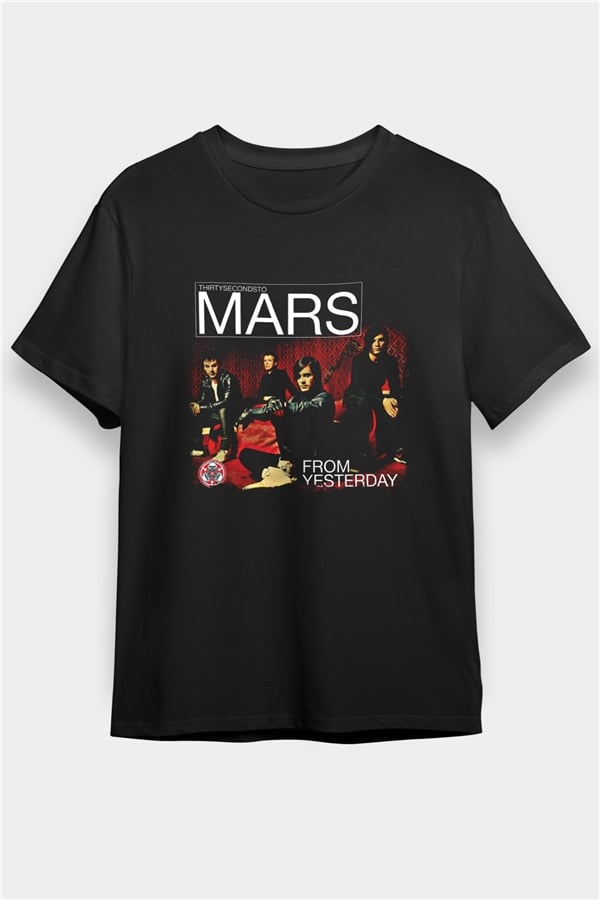 30 Seconds To Mars Printed Unisex Black T-Shirt