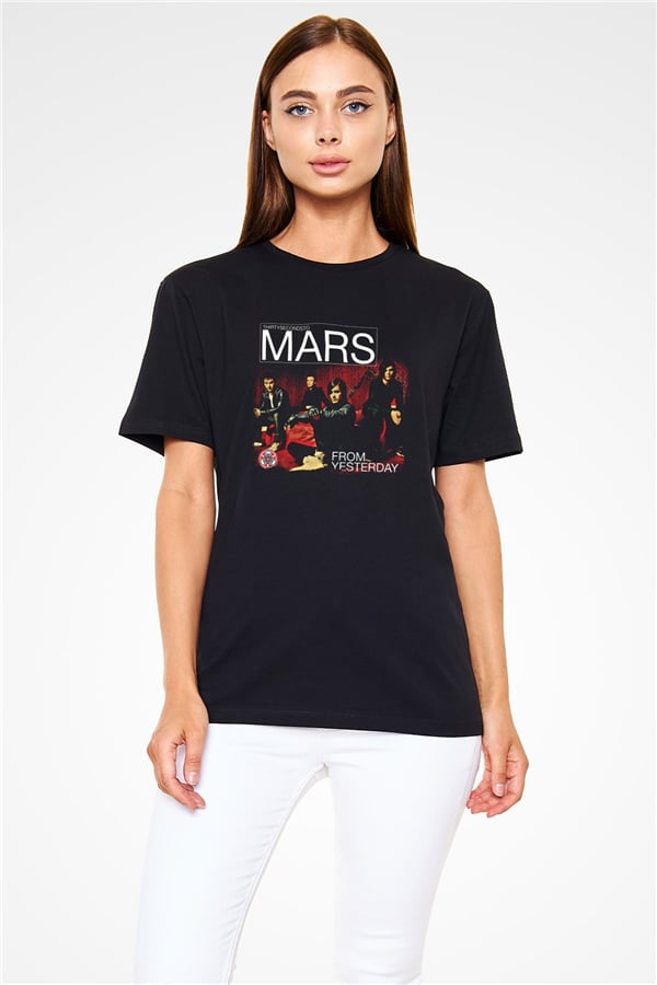 30 Seconds To Mars Printed Unisex Black T-Shirt