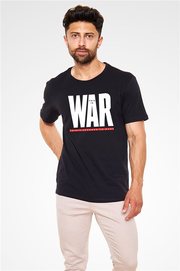 30 Seconds To Mars Printed Unisex Black T-Shirt