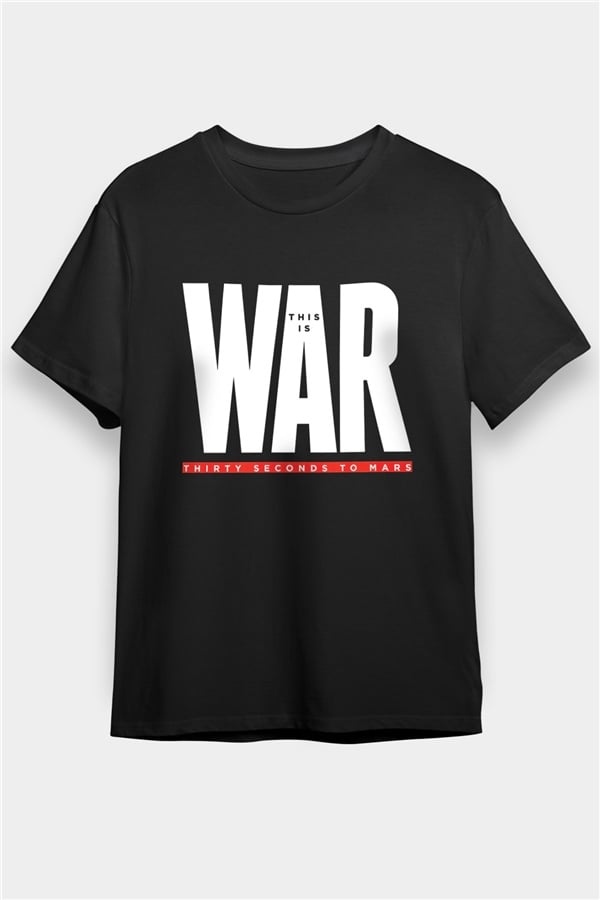 30 Seconds To Mars Printed Unisex Black T-Shirt