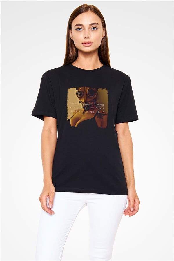30 Seconds To Mars Printed Unisex Black T-Shirt