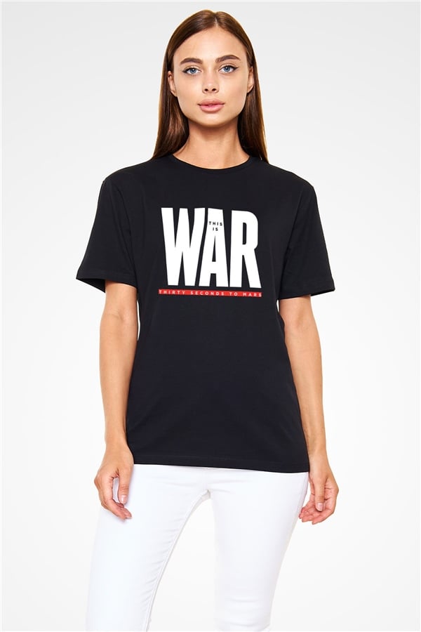 30 Seconds To Mars Printed Unisex Black T-Shirt