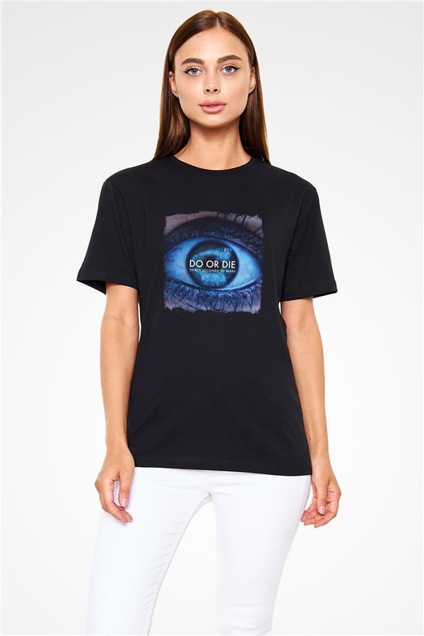 30 Seconds To Mars Printed Unisex Black T-Shirt