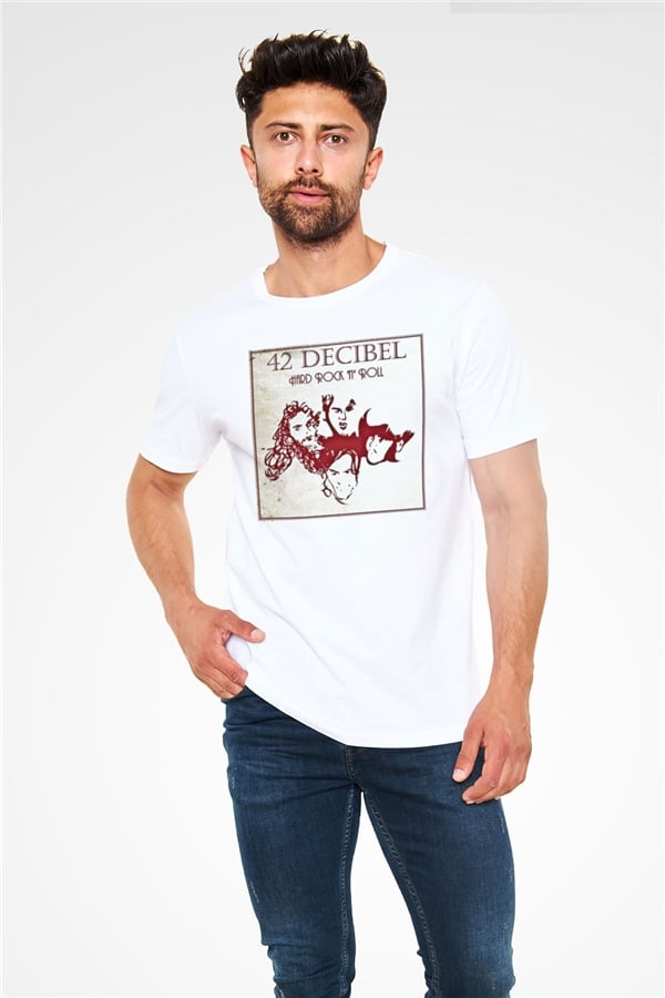 42 decibel Printed Unisex White T-Shirt