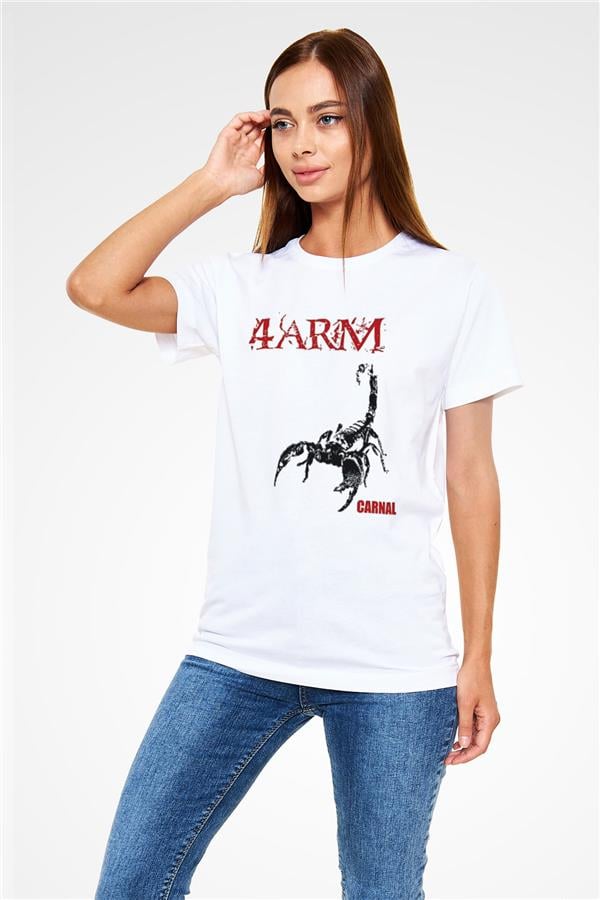 4arm Printed Unisex White T-Shirt