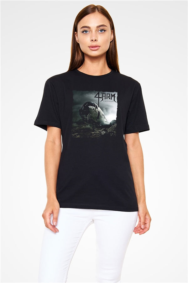 4arm Black Unisex Printed T-Shirt