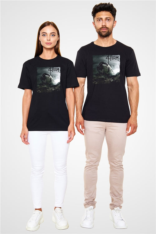 4arm Black Unisex Printed T-Shirt