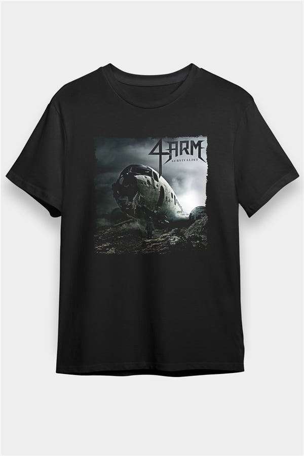 4arm Black Unisex Printed T-Shirt