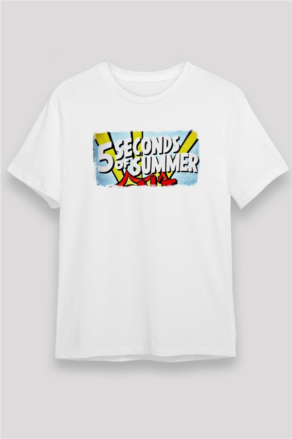 5 Seconds Of Summer Printed Unisex White T-Shirt
