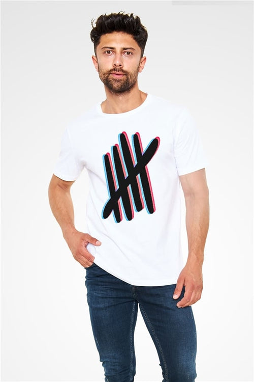 5 Seconds Of Summer Printed Unisex White T-Shirt