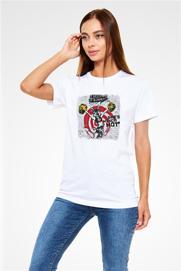 5 Seconds Of Summer Printed Unisex White T-Shirt