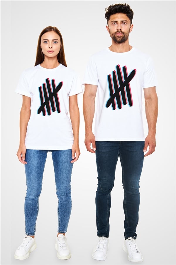 5 Seconds Of Summer Printed Unisex White T-Shirt
