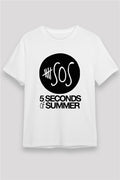 5 Seconds Of Summer Printed Unisex White T-Shirt