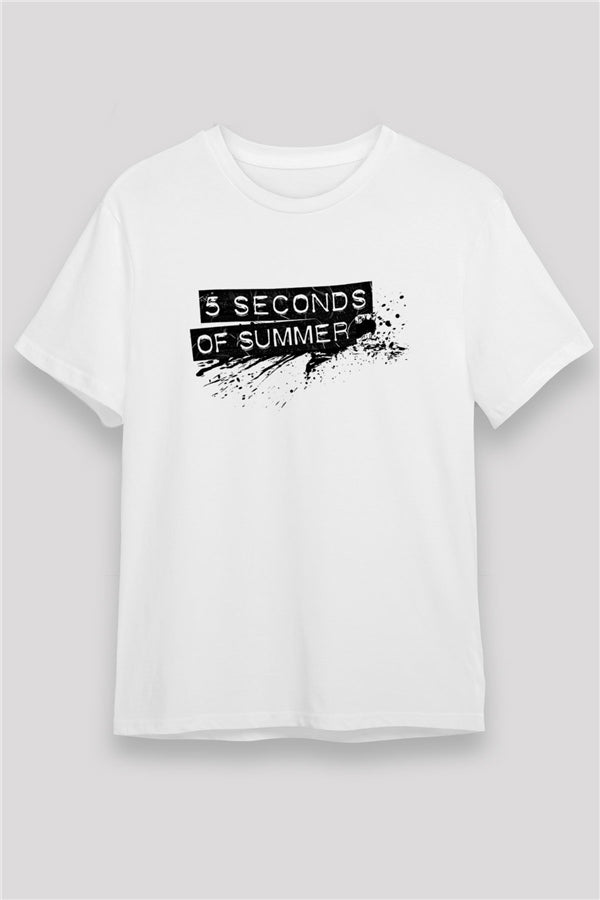 5 Seconds Of Summer Printed Unisex White T-Shirt
