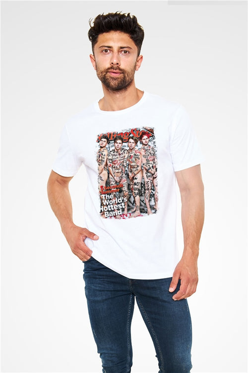 5 Seconds Of Summer Printed Unisex White T-Shirt