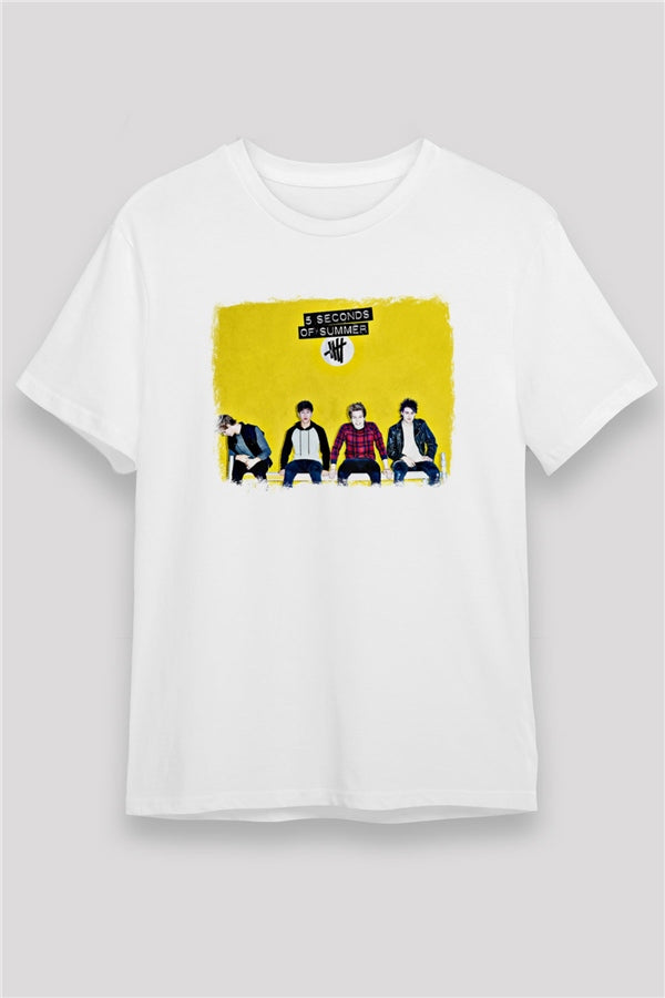 5 Seconds Of Summer Printed Unisex White T-Shirt