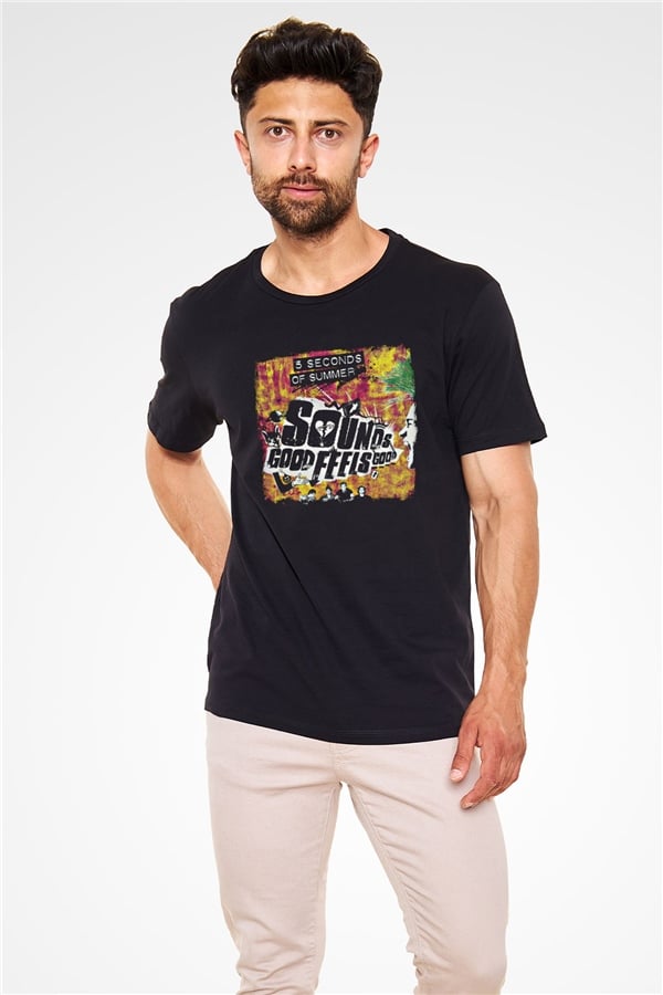 5 Seconds Of Summer Printed Unisex Black T-Shirt