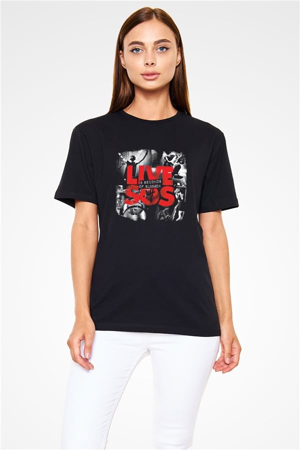 5 Seconds Of Summer Printed Unisex Black T-Shirt