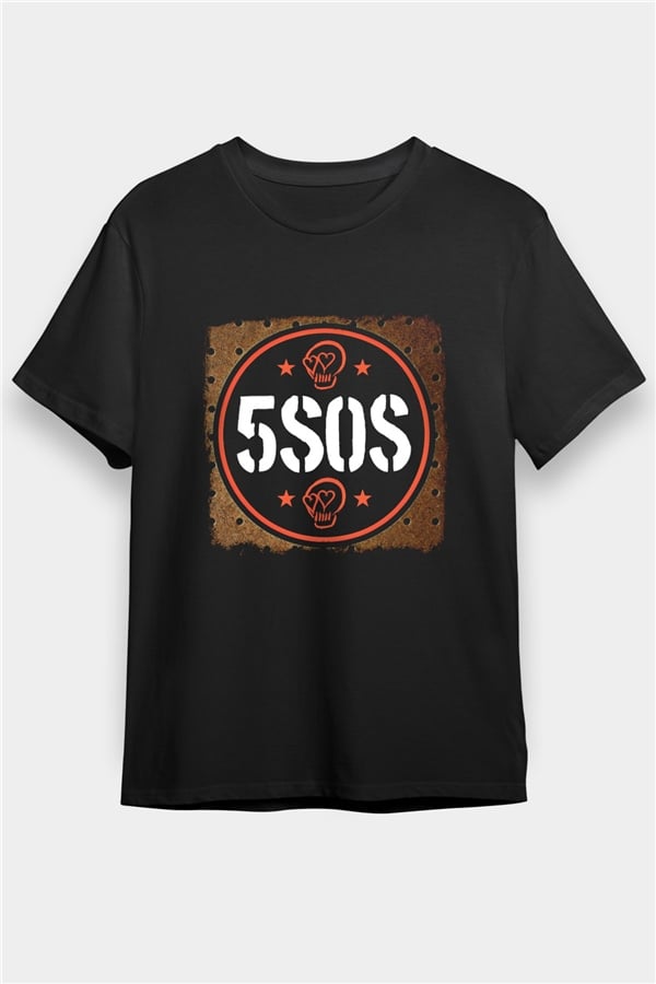 5 Seconds Of Summer Printed Unisex Black T-Shirt