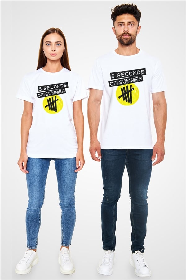 5 Seconds Of Summer White Unisex T-Shirt