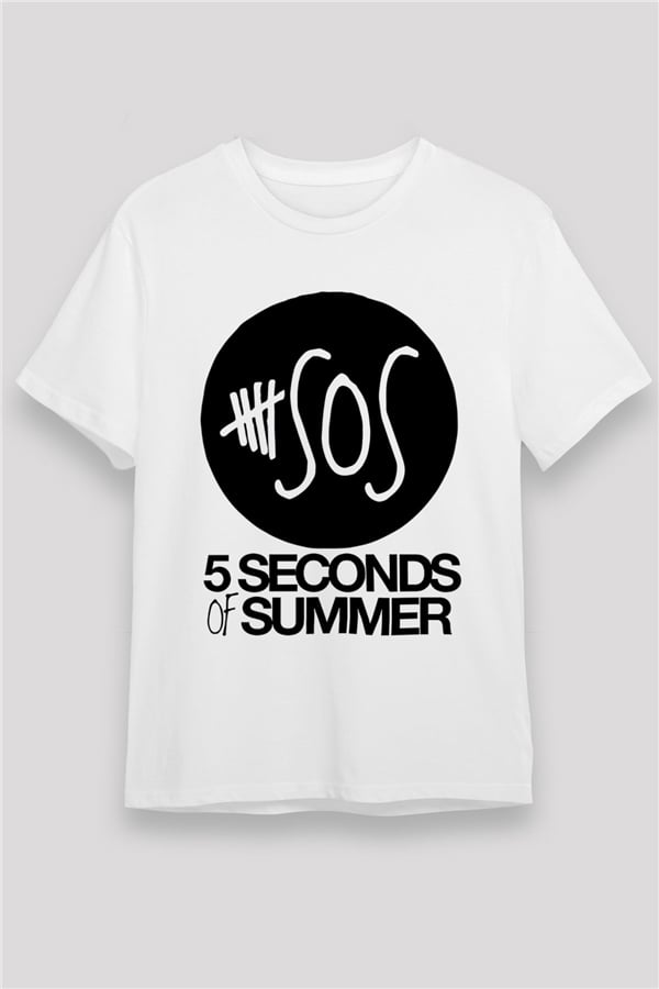 5 Seconds Of Summer SOS Logo White Unisex T-Shirt