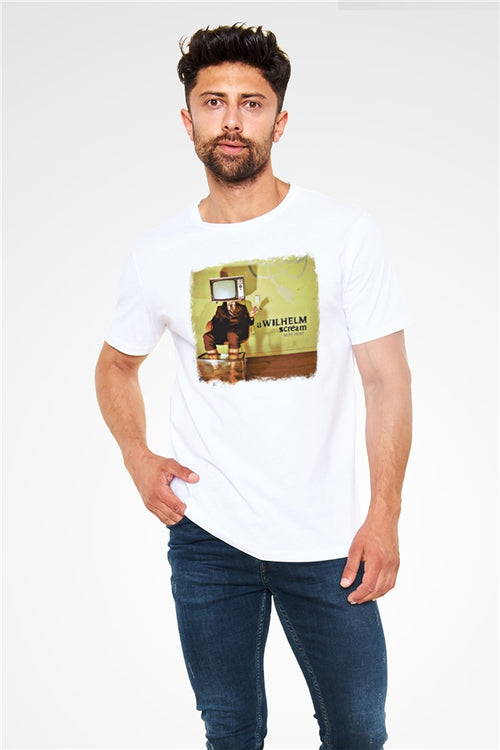 A Wilhelm Scream Printed Unisex White T-Shirt