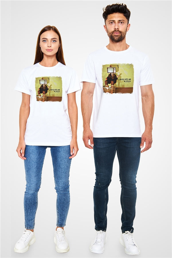 A Wilhelm Scream Printed Unisex White T-Shirt