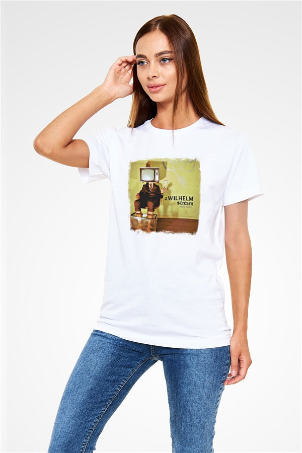 A Wilhelm Scream Printed Unisex White T-Shirt
