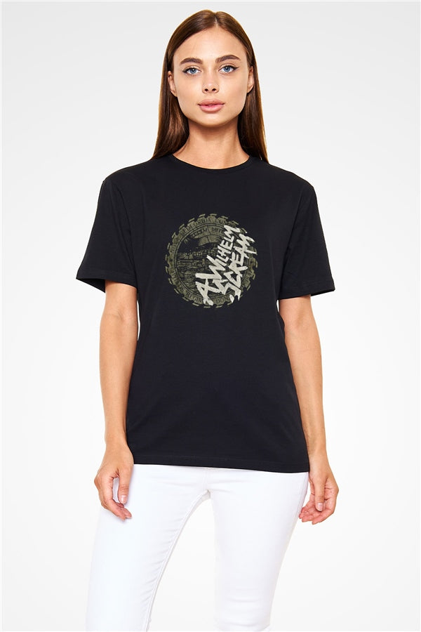 A Wilhelm Scream Printed Unisex Black T-Shirt