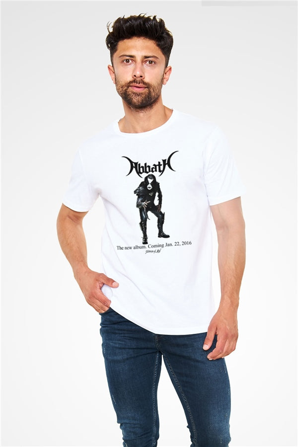 Abbath Graphic Print Unisex White T-Shirt