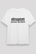 Abruptum Printed Unisex White T-Shirt