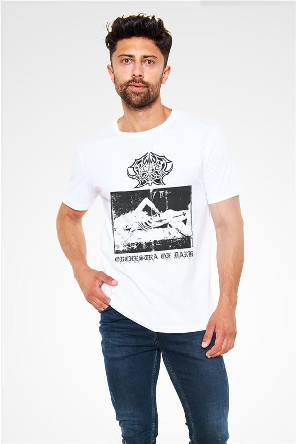 Abruptum Printed Unisex White T-Shirt