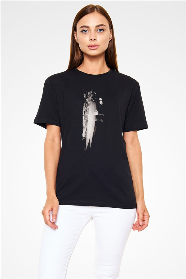 Abruptum Printed Unisex Black T-Shirt