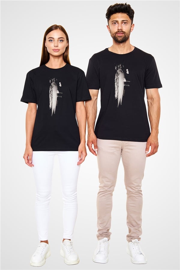 Abruptum Printed Unisex Black T-Shirt