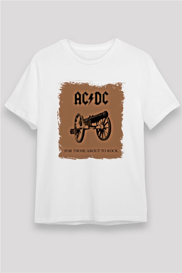 AC/DC Printed Unisex White T-Shirt