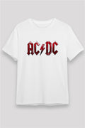 AC/DC Graphic Print Unisex White T-Shirt